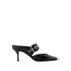 Alexander Mcqueen Punk 65mm Buckled Leather Mules In Black