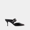 Alexander Mcqueen Punk 65mm Buckled Leather Mules In Black