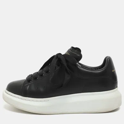 Pre-owned Alexander Mcqueen Oversized Size 36.5 Black Leather Low Top Sneakers