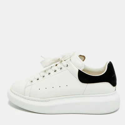 Pre-owned Alexander Mcqueen Oversized Size 37.5 White/black Leather And Suede Low Top Sneakers