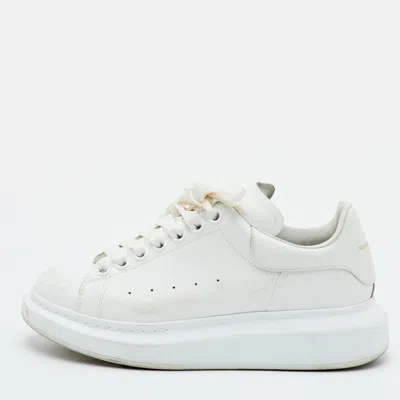 Pre-owned Alexander Mcqueen Oversized Size 38 White Leather Low Top Sneakers