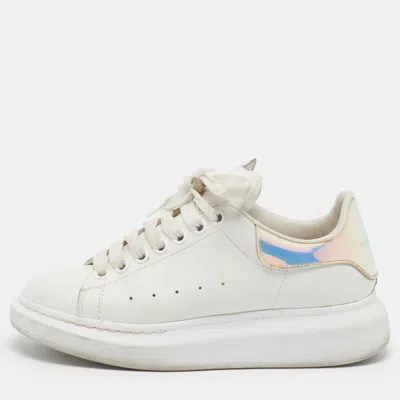Pre-owned Alexander Mcqueen Oversized Size 38.5 White Leather Low Top Sneakers