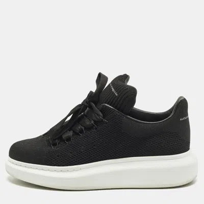 Pre-owned Alexander Mcqueen Oversized Size 39.5 Black Knit Fabric Low Top Sneakers