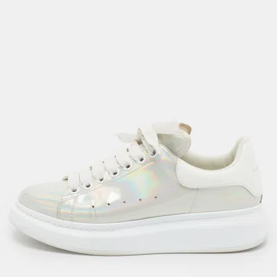Pre-owned Alexander Mcqueen Oversized Size 39.5 Iridescent Leather Low Top Sneakers In Multi