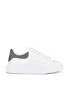 Alexander Mcqueen White Oversize Sneakers With Flat Laces And Contrasting Heel With Logo Lettering In Leather Man In Multi