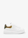 Alexander Mcqueen White Oversize Sneakers With Snake Print On The Heel In Leather Woman In White