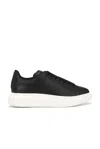 Alexander Mcqueen Men Black Low Top Sneakers With Chunky Sole In Leather Man In Black