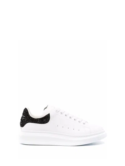 Alexander Mcqueen Oversized Sneaker In Leather And Black Heel In White Black Jet