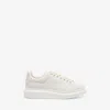 Alexander Mcqueen Oversized Hammered Leather Sneakers In White