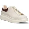 Alexander Mcqueen White Low-top Sneakers With Chunky Sole And Contrasting Heel Tab In Leather Man In Brown
