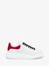 Alexander Mcqueen Oversized Leather Sneakers In Off White/red