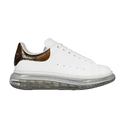 Pre-owned Alexander Mcqueen Oversized Sneaker 'transparent Sole - Tan Snakeskin' In White