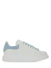 Alexander Mcqueen White And Light Blue Leather Sneakers In White
