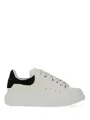 Alexander Mcqueen White Leather Sneakers With Black Suede Heel In White