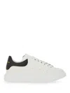 Alexander Mcqueen White And Black Low-top Sneakers With Chunky Sole And Contrasting Heel Tab In Leather Man In White