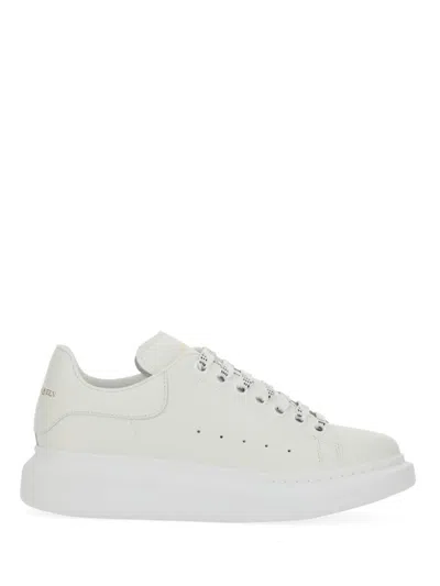 Alexander Mcqueen Oversize Sneakers In White Leather With White Heel
