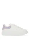 Alexander Mcqueen White Leather Sneakers With Lilac Leather Heel In White