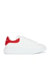 Alexander Mcqueen Men White Low Top Sneakers With Contrasting Heel With Embossed Logo Lettering In L In White