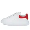 Alexander Mcqueen White Low Top Sneakers With Contrasting Heel With Embossed Logo Lettering In Leather Man In White