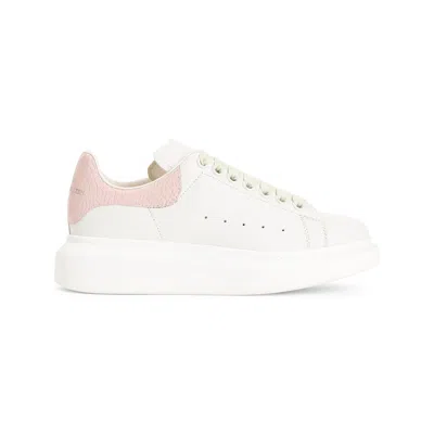 Alexander Mcqueen Oversized Sneaker With Crackled Heel Tab In Neutral