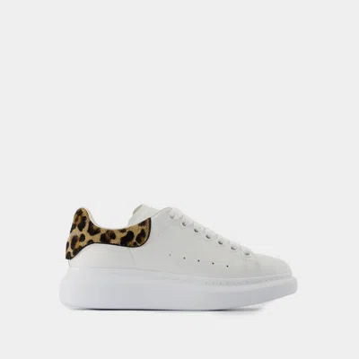 ALEXANDER MCQUEEN SNEAKERS OVERSIZED - ALEXANDER MCQUEEN - CUIR - BLANC/LÉOPARD