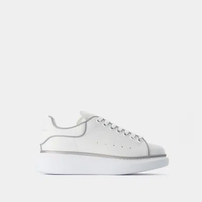 ALEXANDER MCQUEEN SNEAKERS OVERSIZED - ALEXANDER MCQUEEN - CUIR - BLANC/ARGENTÉ