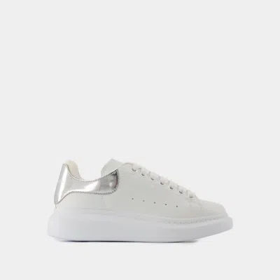 ALEXANDER MCQUEEN SNEAKERS OVERSIZED - ALEXANDER MCQUEEN - CUIR - BLANC/ARGENTÉ