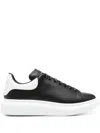 Alexander Mcqueen Black Low Top Sneakers With Chunky Sole And Contrasting Heel In Leather Man In Black