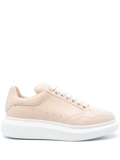 Alexander Mcqueen Calf Leather Trainers In Neutrals