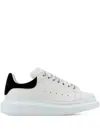Alexander Mcqueen White Leather Sneakers With Black Suede Heel In Neutral