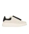 Alexander Mcqueen Ivory Leather Sneakers With Black Leather Heel In White
