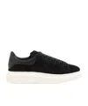 Alexander Mcqueen Oversized Leather Sneakers In Black
