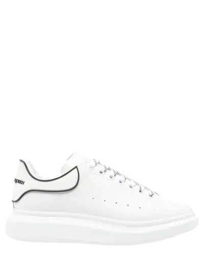 Alexander Mcqueen Chunky Leather Sneakers Featuring Perforated Profiles In White