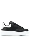 Alexander Mcqueen Oversized Sneakers In Black And White Leather  In Black