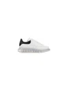 Alexander Mcqueen Signature Oversized Leather Sneakers In White/black/white