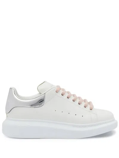 ALEXANDER MCQUEEN OVERSIZED SNEAKERS IN WHITE AND SILVER