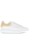 Alexander Mcqueen Oversized Sneakers In White Leather With Shearling Heel Tab Shoes In White