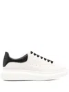 Alexander Mcqueen Leather Sneakers With Contrasting Heel Tab In Neutrals