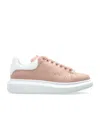 Alexander Mcqueen Pink Leather Sneakers With Light White Leather Heel In Pink