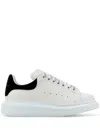 Alexander Mcqueen White Leather Sneakers With Black Suede Heel In Neutral