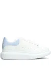 Alexander Mcqueen Iridescent-trimmed Leather Exaggerated-sole Sneakers In Weiss