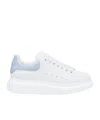 Alexander Mcqueen Iridescent-trimmed Leather Exaggerated-sole Sneakers In White