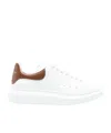 Alexander Mcqueen White Low-top Sneakers With Chunky Sole And Contrasting Heel Tab In Leather Man In Brown
