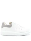 Alexander Mcqueen Oversized Leather Low-top Sneakers In White