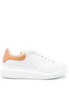 Alexander Mcqueen Oversize Leather Sneakers With Back Contrasting Patch In White