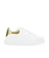 Alexander Mcqueen Leather Sneakers White/gold In White