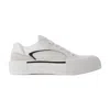 Alexander Mcqueen White Canvas And Leather Plimsoll Sneakers In White
