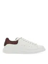 Alexander Mcqueen White Low-top Sneakers With Chunky Sole And Brown Contrasting Heel Tab In Leather Man In White