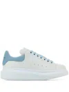 Alexander Mcqueen White And Light Blue Leather Sneakers In White
