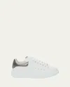 Alexander Mcqueen White Oversize Sneakers With Snake Print On The Heel In Leather Woman In Whiteblk Pearl